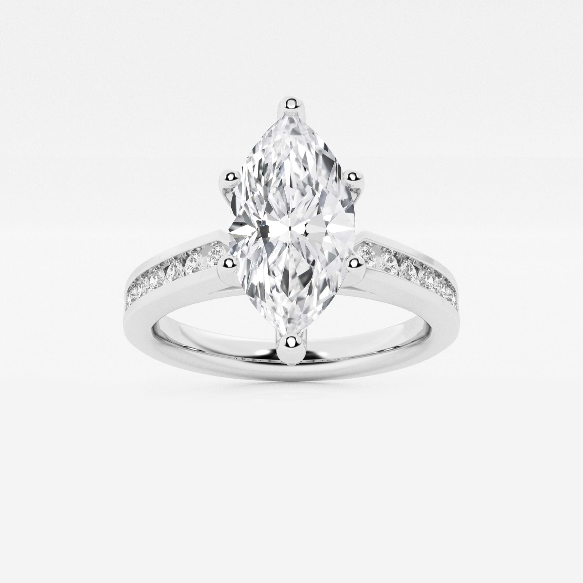 Althea Marquise Lab-Grown Diamond Engagement Ring with Channel Set Side Accents