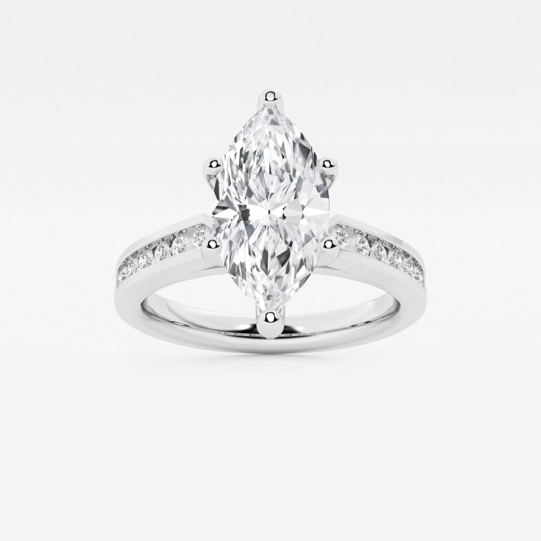 Althea Marquise Lab-Grown Diamond Engagement Ring with Channel Set Side Accents