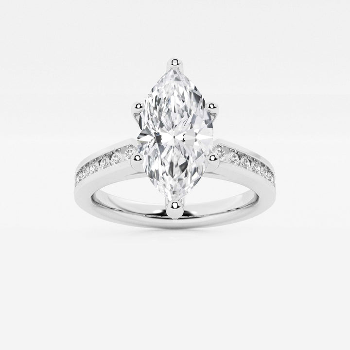 Althea Marquise Lab-Grown Diamond Engagement Ring with Channel Set Side Accents
