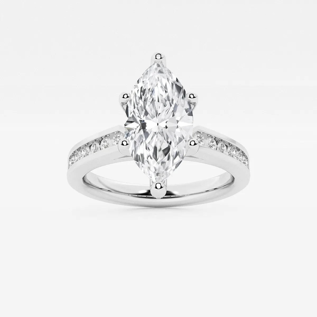 Althea Marquise Lab-Grown Diamond Engagement Ring with Channel Set Side Accents