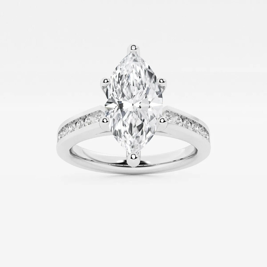 Althea Marquise Lab-Grown Diamond Engagement Ring with Channel Set Side Accents