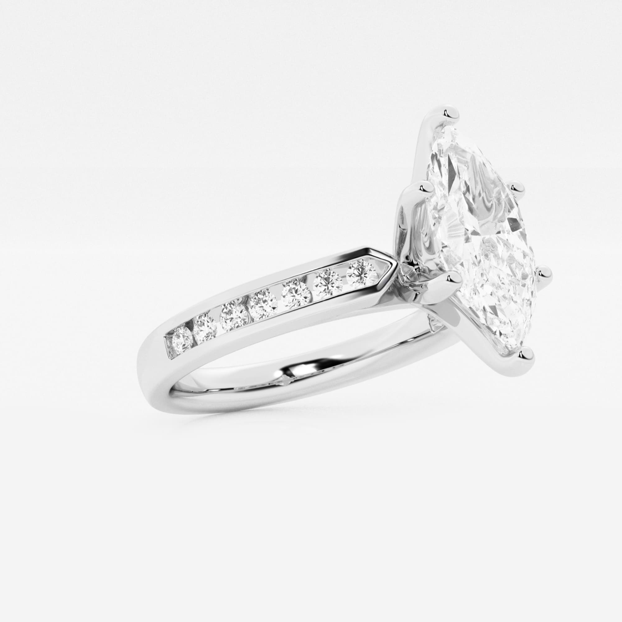 Althea Marquise Lab-Grown Diamond Engagement Ring with Channel Set Side Accents