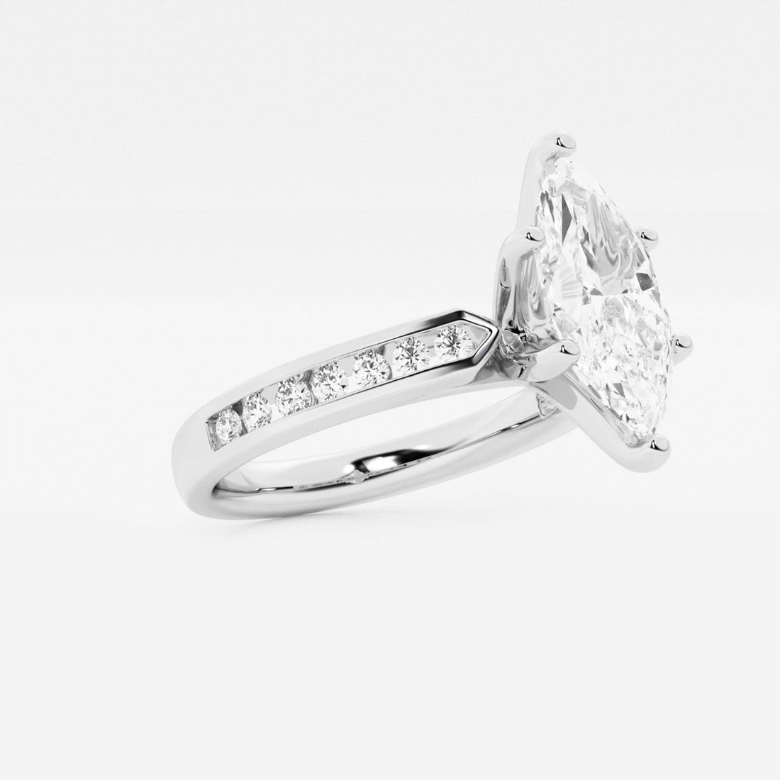 Althea Marquise Lab-Grown Diamond Engagement Ring with Channel Set Side Accents