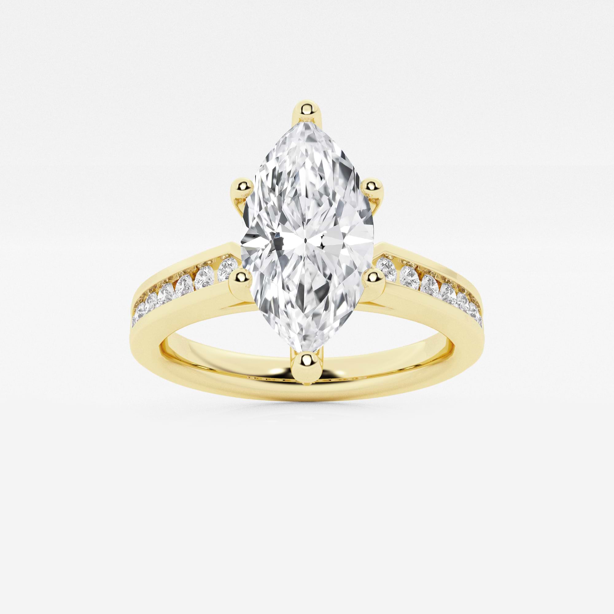 Althea Marquise Lab-Grown Diamond Engagement Ring with Channel Set Side Accents