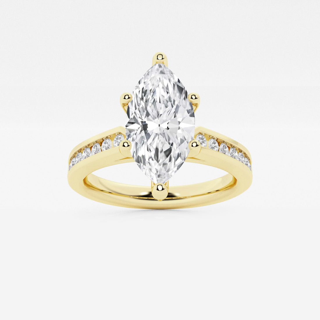 Althea Marquise Lab-Grown Diamond Engagement Ring with Channel Set Side Accents