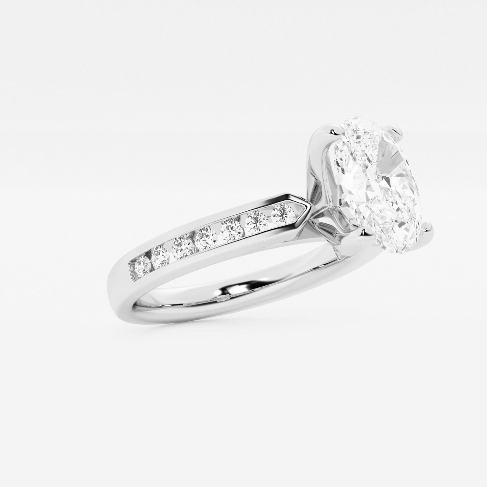 Elegant Oval Lab Grown Diamond Hidden Halo Engagement Ring