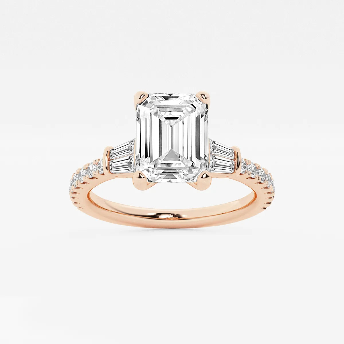 Emerald Cut Three-Stone Engagement Ring