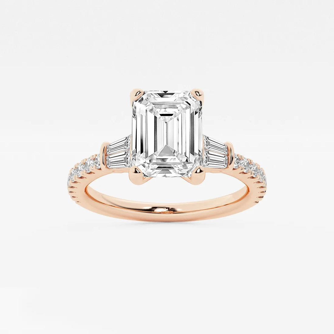 Emerald Cut Three-Stone Engagement Ring