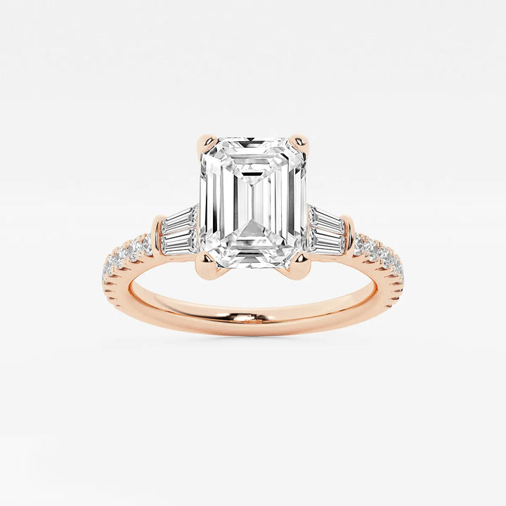 Emerald Cut Three-Stone Engagement Ring