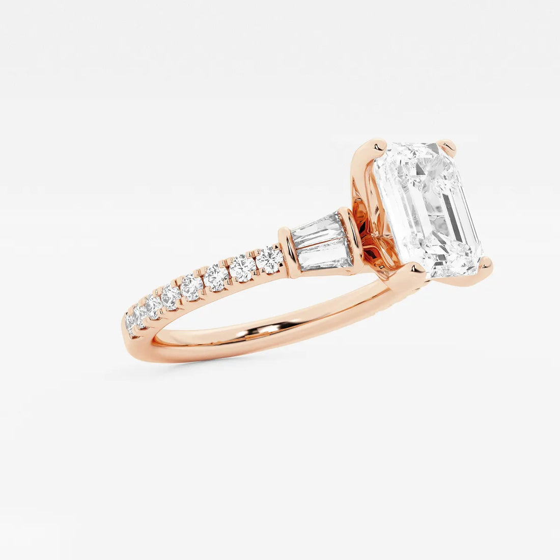 Emerald Cut Three-Stone Engagement Ring