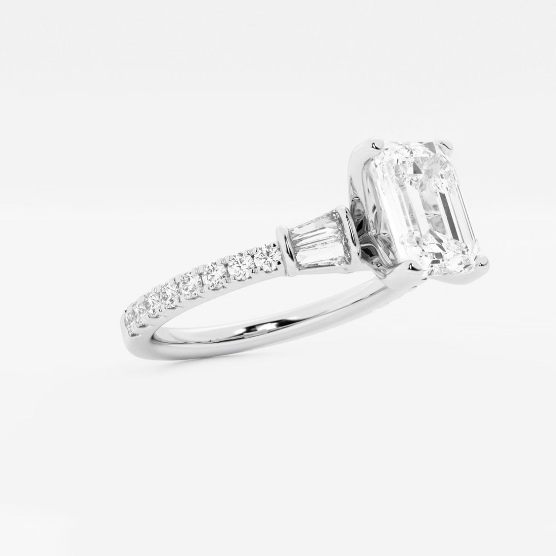 Emerald Cut Three-Stone Engagement Ring