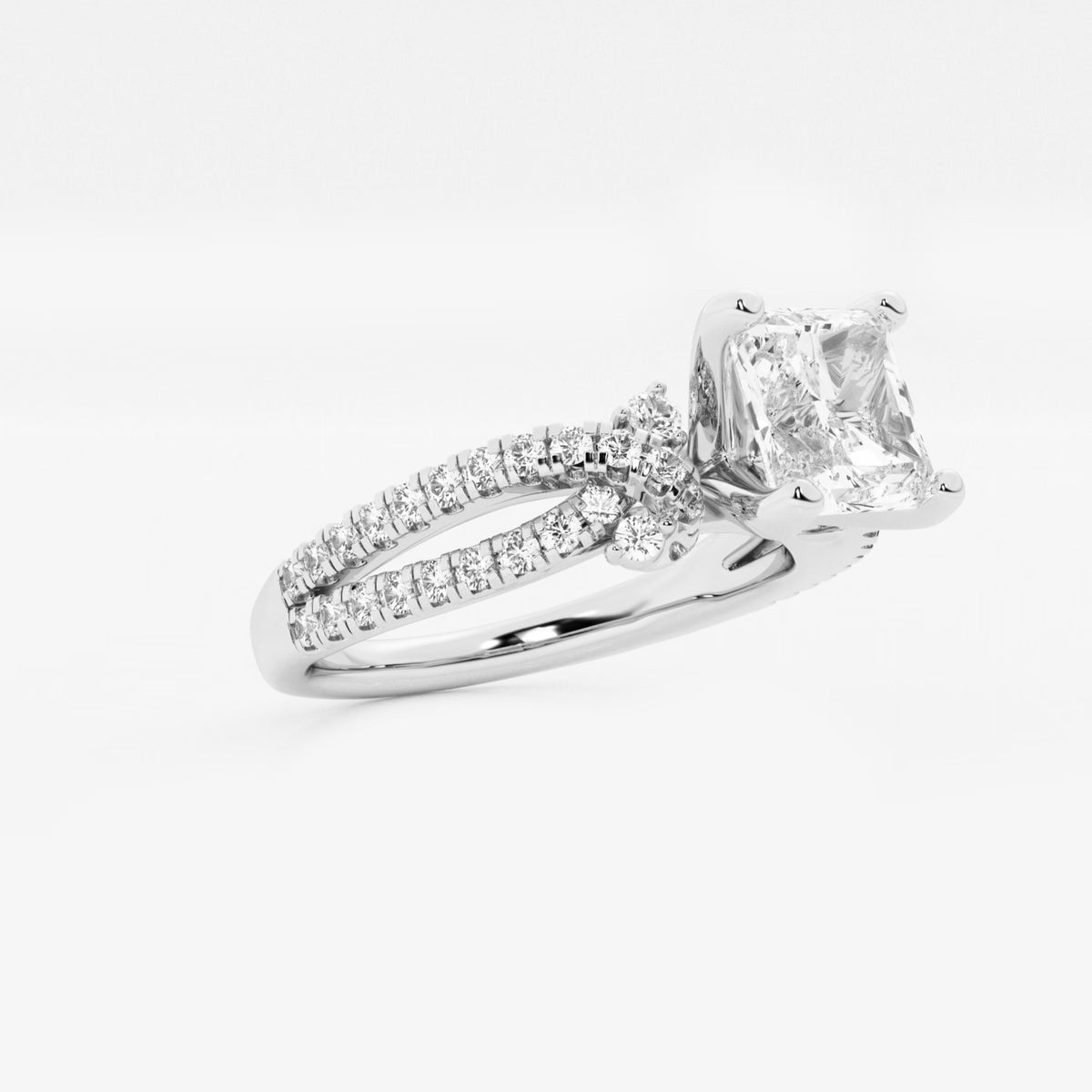 Asscher Lab Grown Diamond Petite Bow Engagement Ring