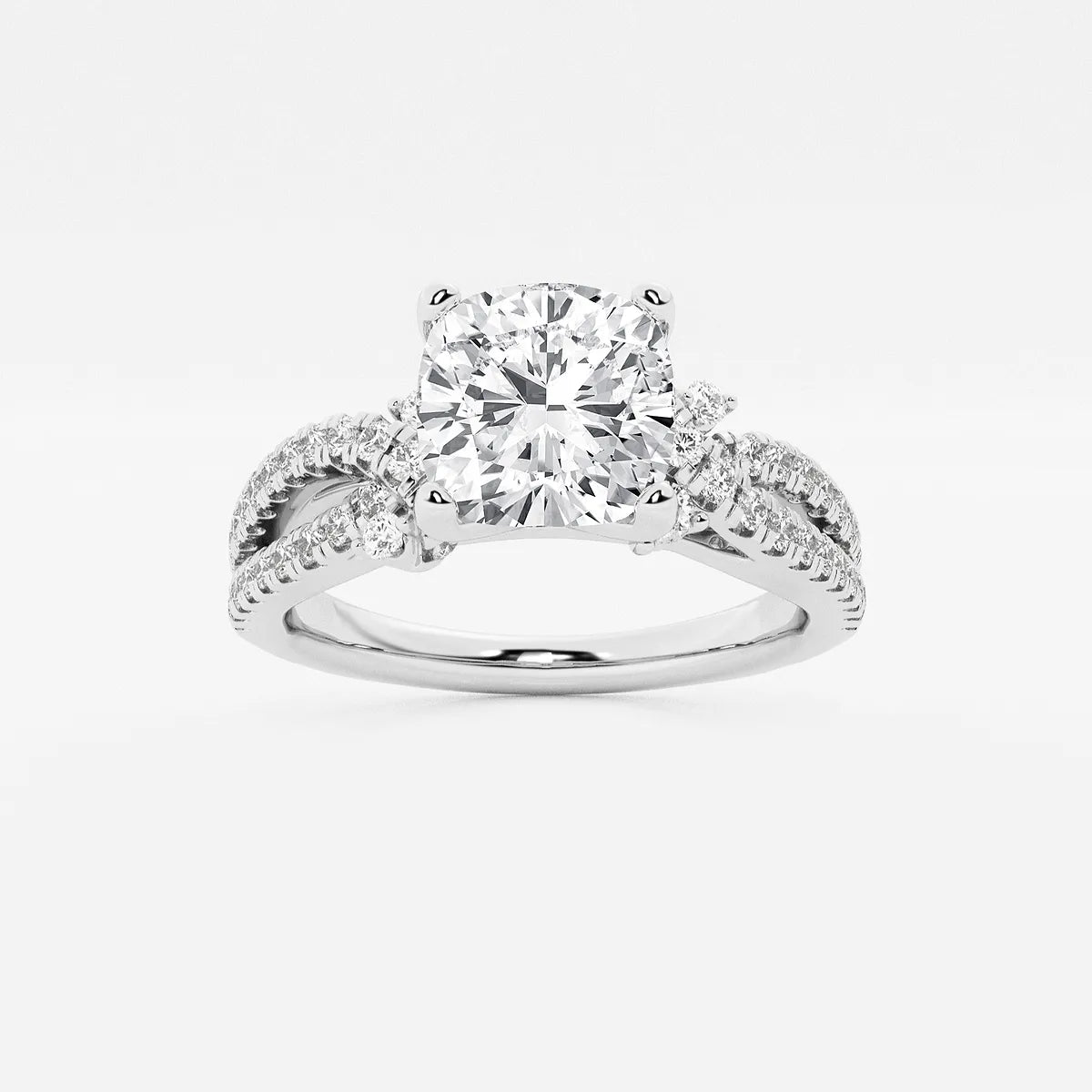 Emerald Lab-Grown Diamond Petite Bow Engagement Ring