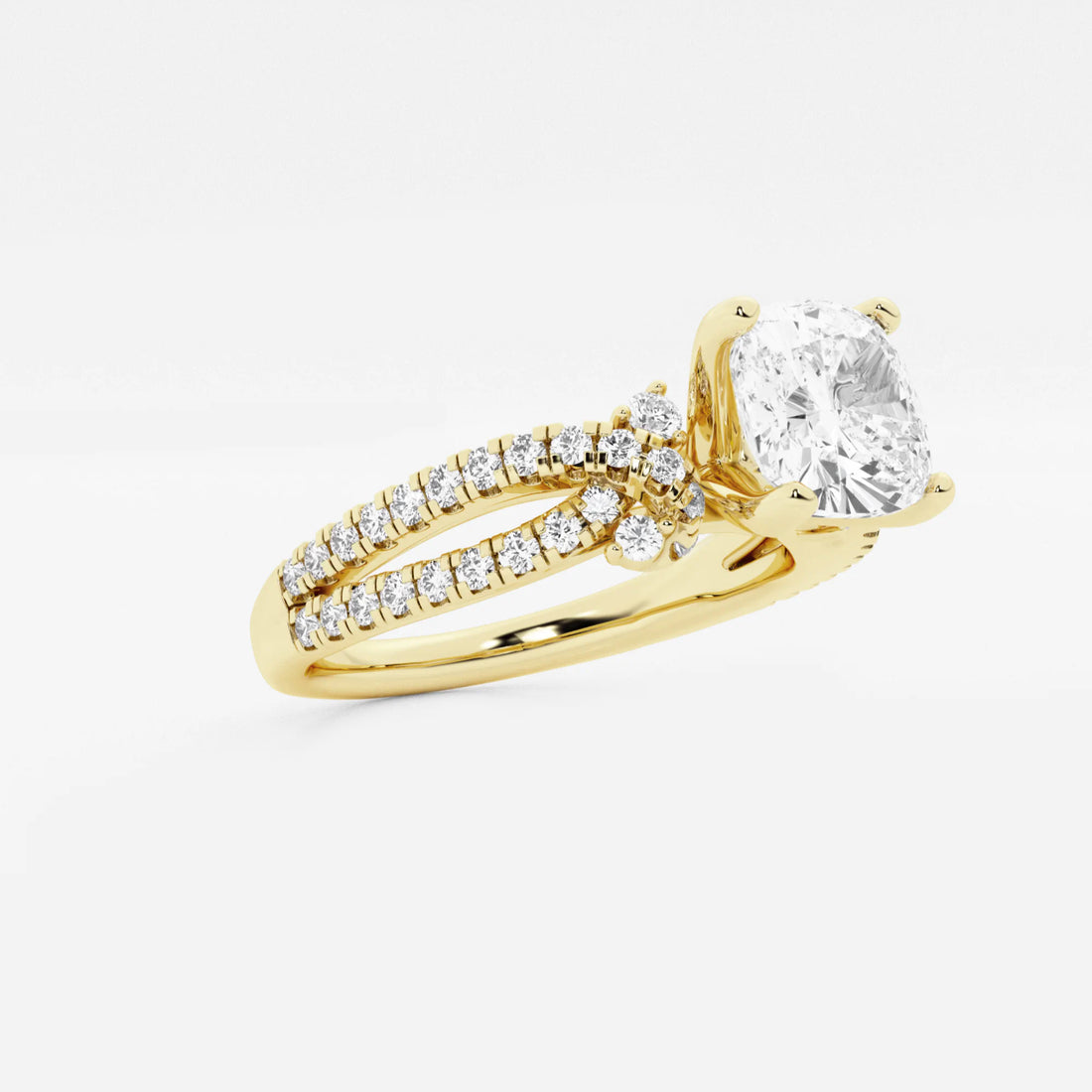 Emerald Lab-Grown Diamond Petite Bow Engagement Ring