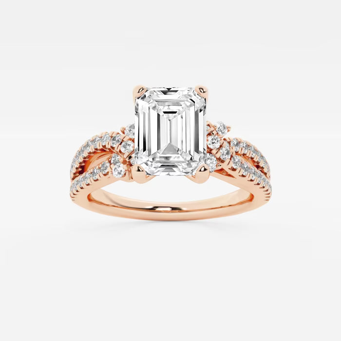 Emerald Cut Lab Grown Diamond Engagement Ring