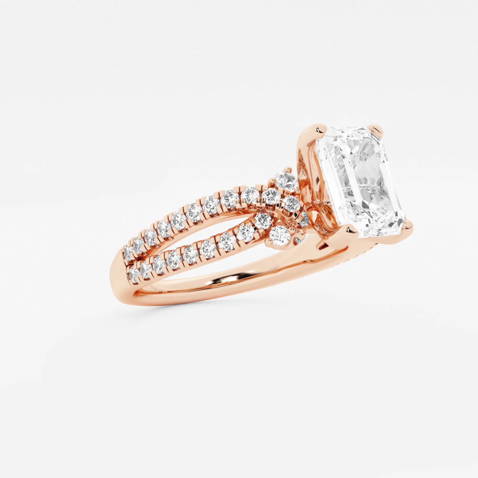 Emerald Cut Lab Grown Diamond Engagement Ring