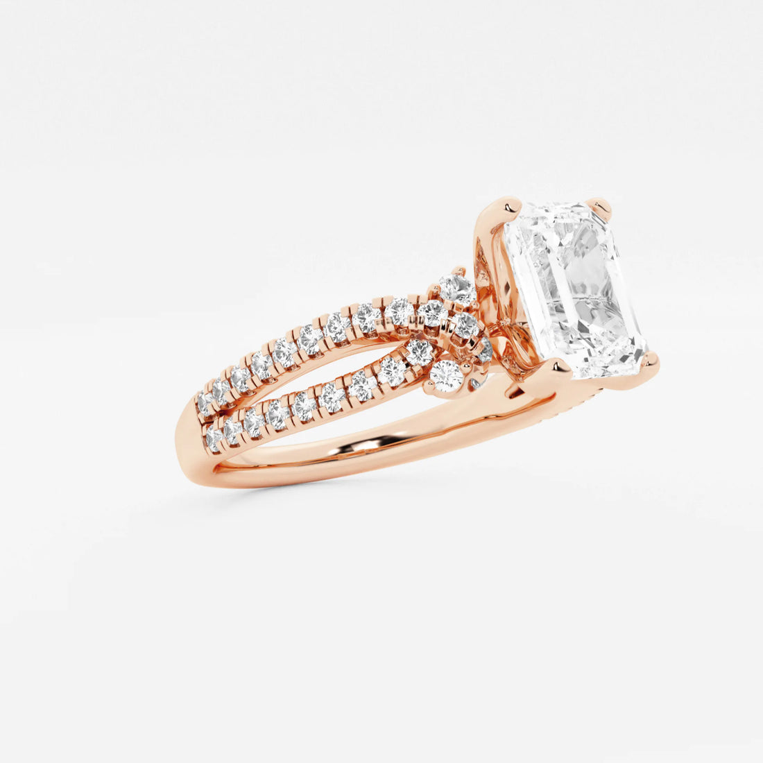 Emerald Cut Lab Grown Diamond Engagement Ring