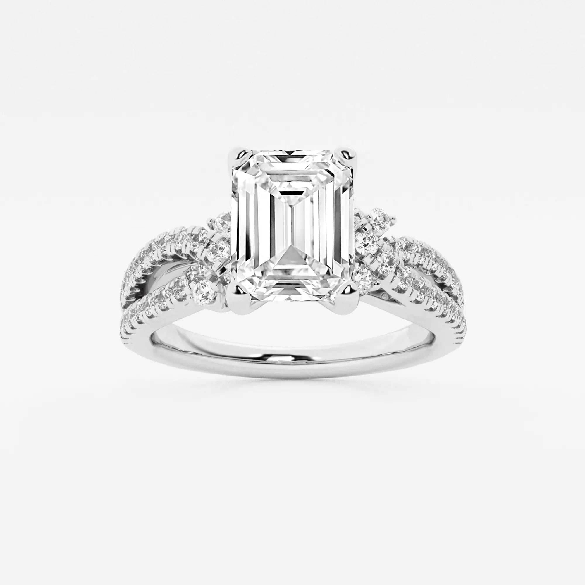 Emerald Cut Lab Grown Diamond Engagement Ring