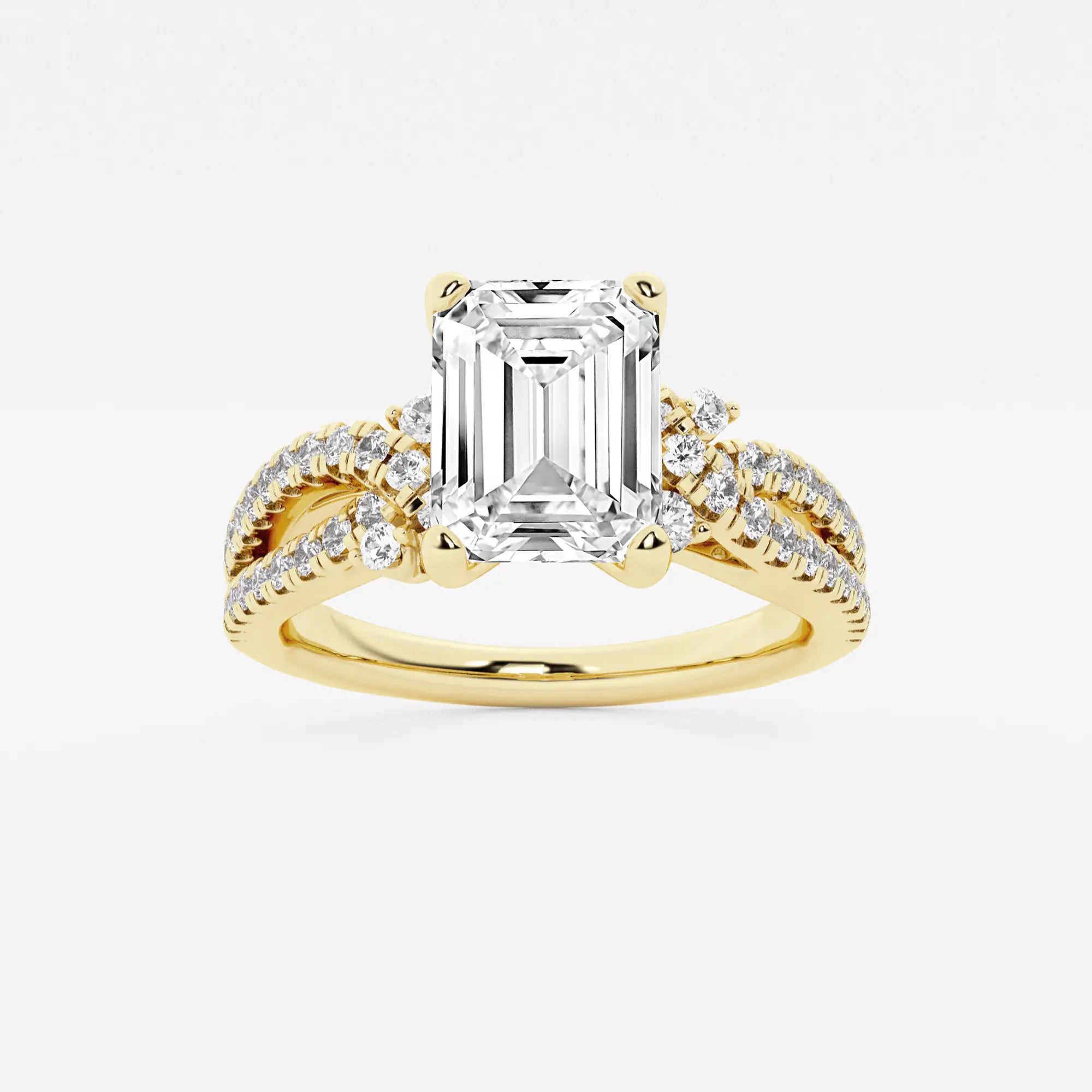 Emerald Cut Lab Grown Diamond Engagement Ring