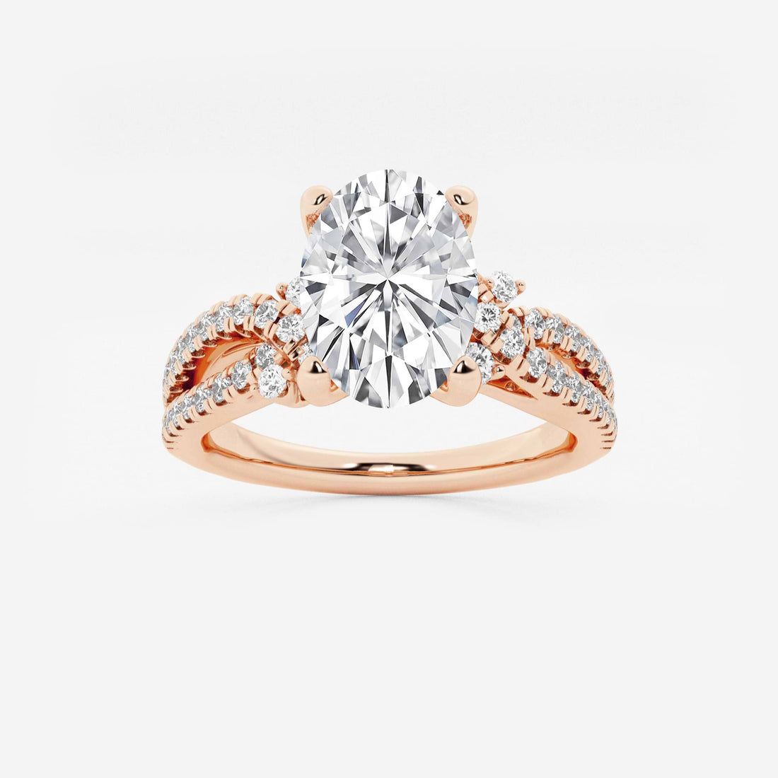 Celestia Oval Lab Grown Diamond Petite Bow Engagement Ring