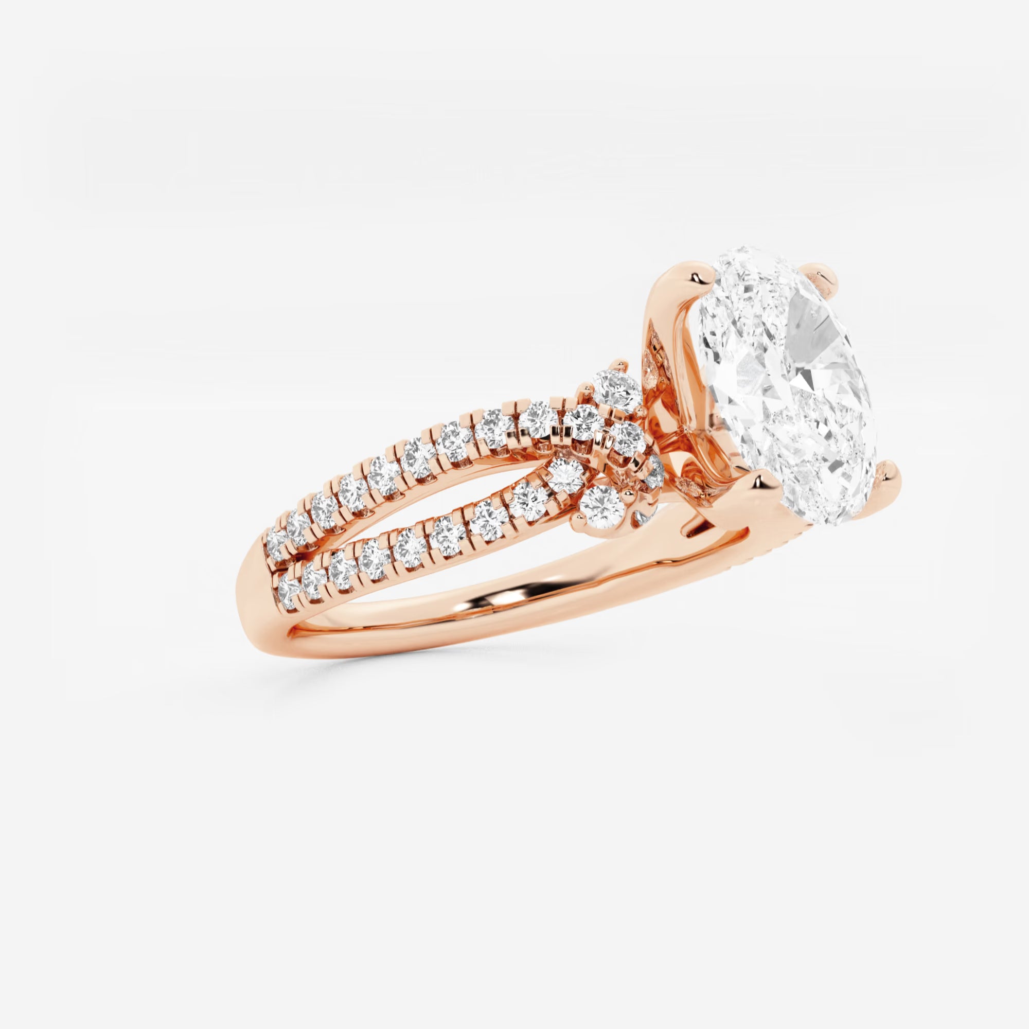 Celestia Oval Lab Grown Diamond Petite Bow Engagement Ring