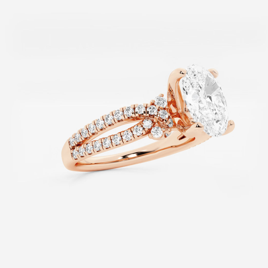 Celestia Oval Lab Grown Diamond Petite Bow Engagement Ring