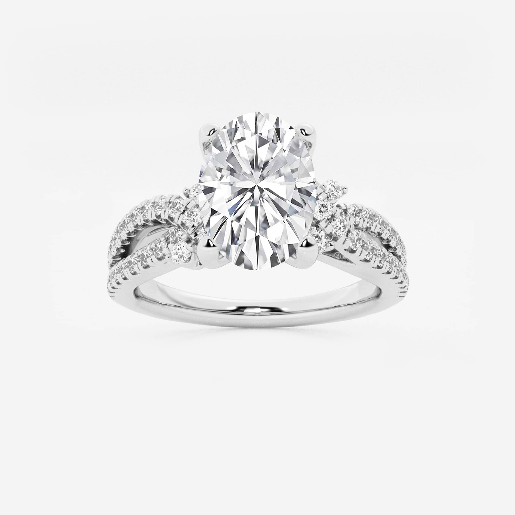 Celestia Oval Lab Grown Diamond Petite Bow Engagement Ring