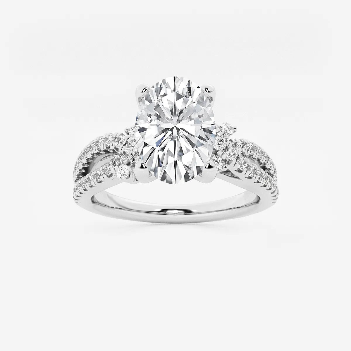 Celestia Oval Lab Grown Diamond Petite Bow Engagement Ring