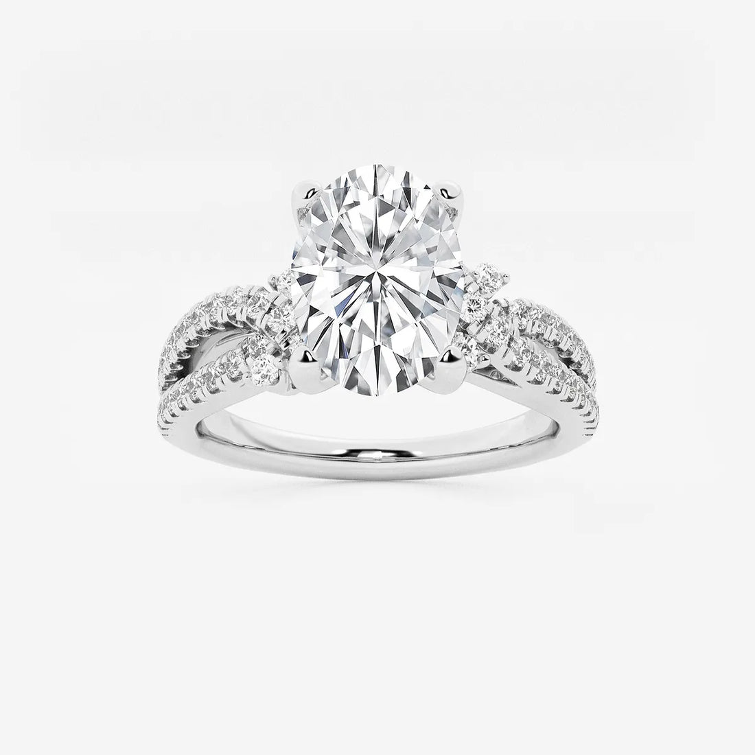 Celestia Oval Lab Grown Diamond Petite Bow Engagement Ring