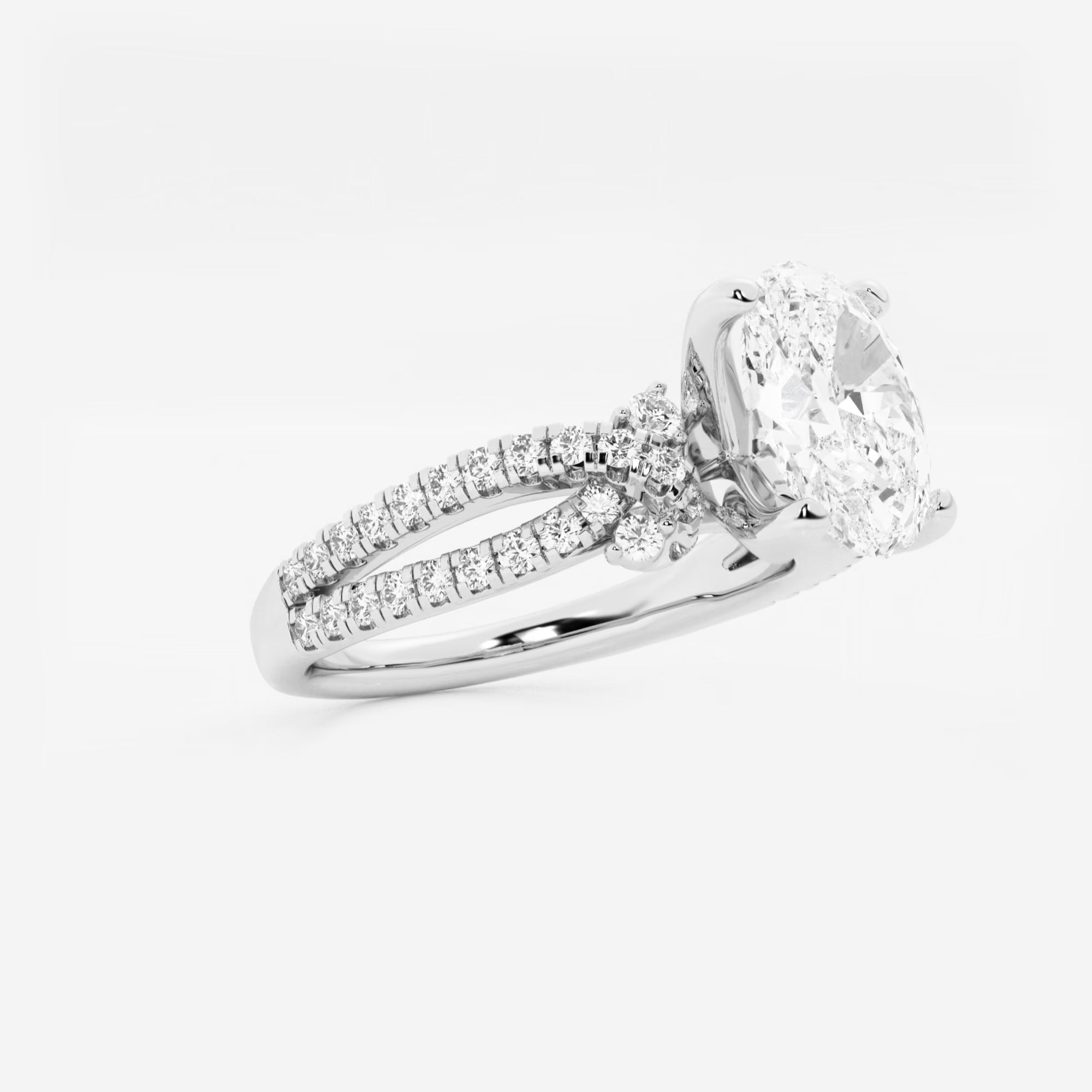 Celestia Oval Lab Grown Diamond Petite Bow Engagement Ring