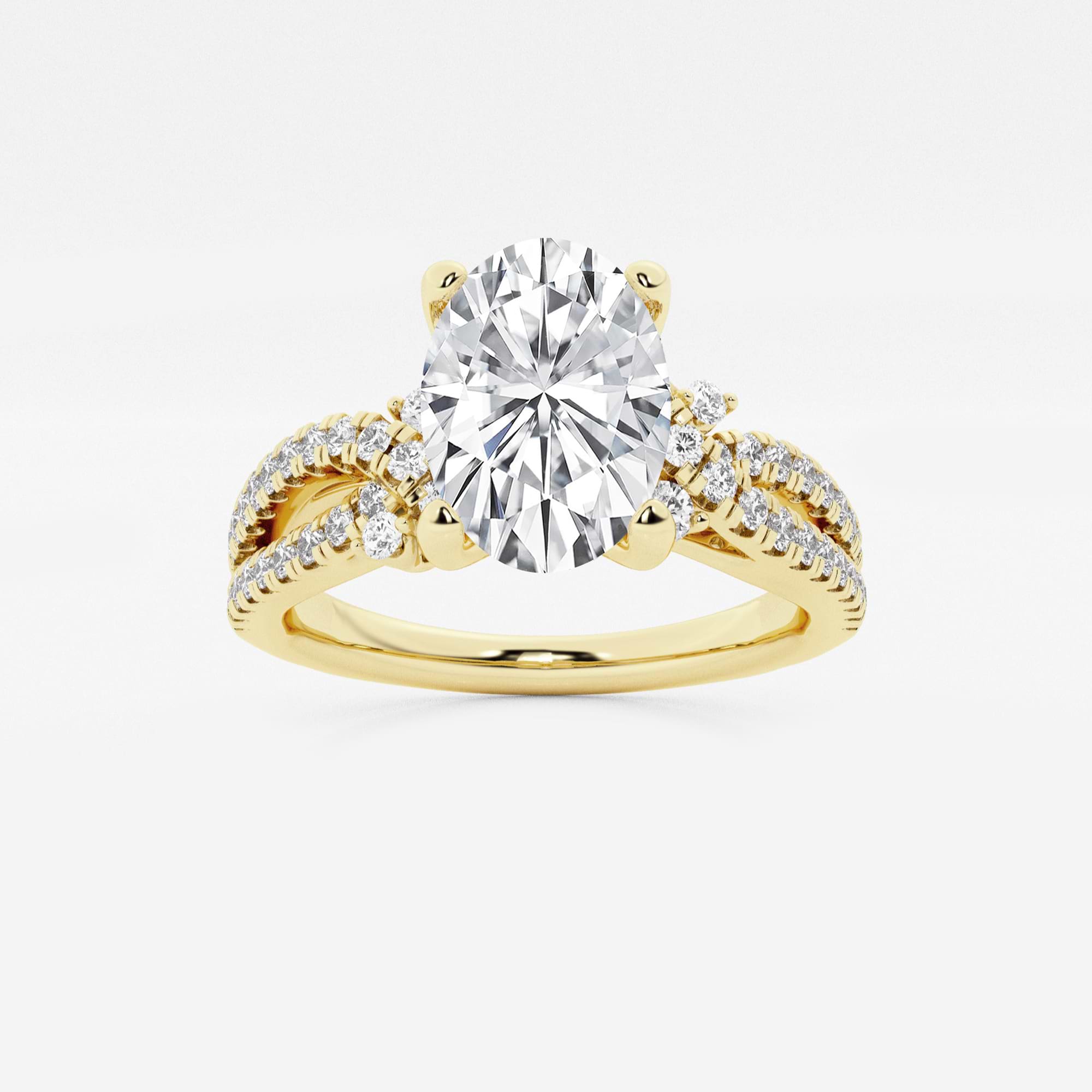 Celestia Oval Lab Grown Diamond Petite Bow Engagement Ring