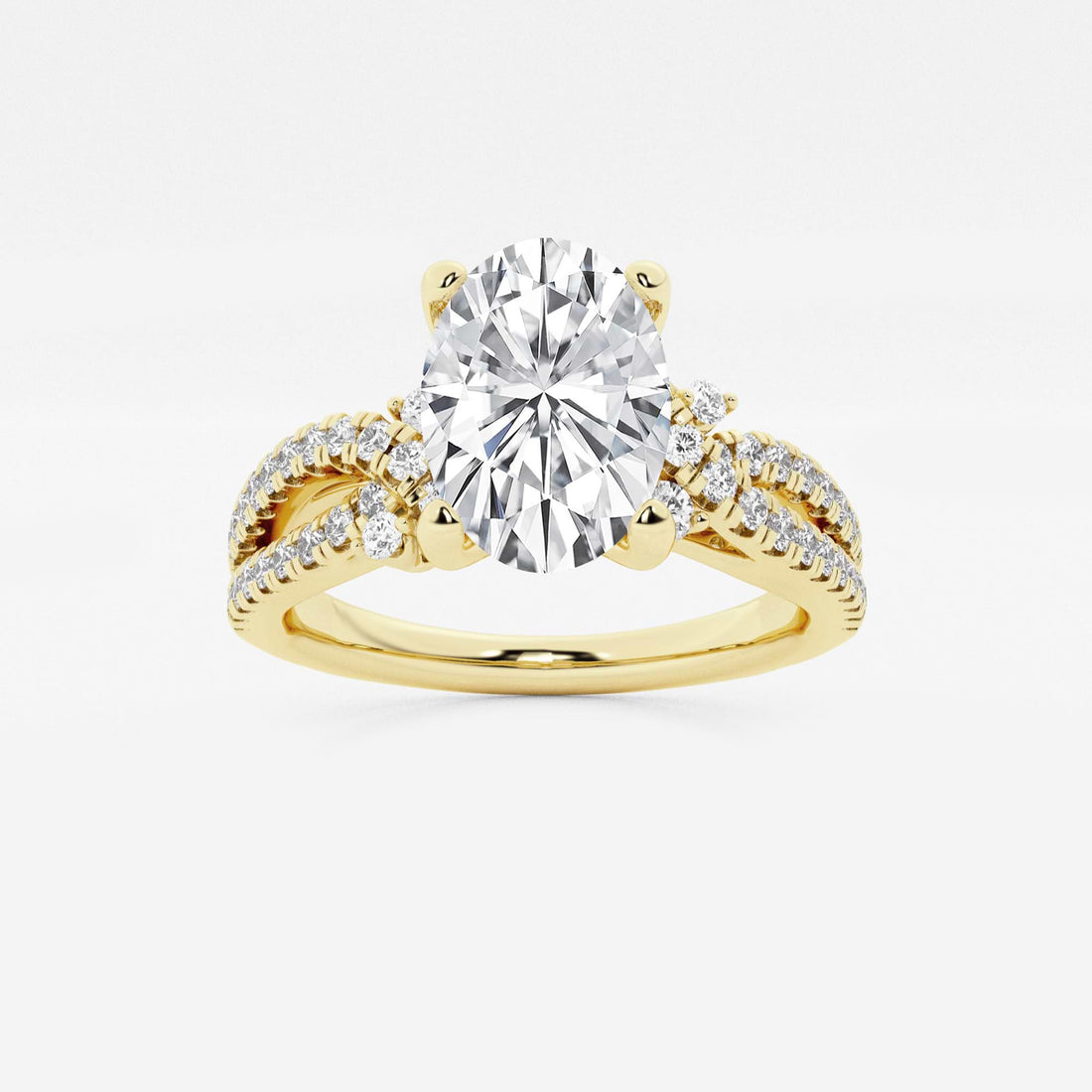Celestia Oval Lab Grown Diamond Petite Bow Engagement Ring