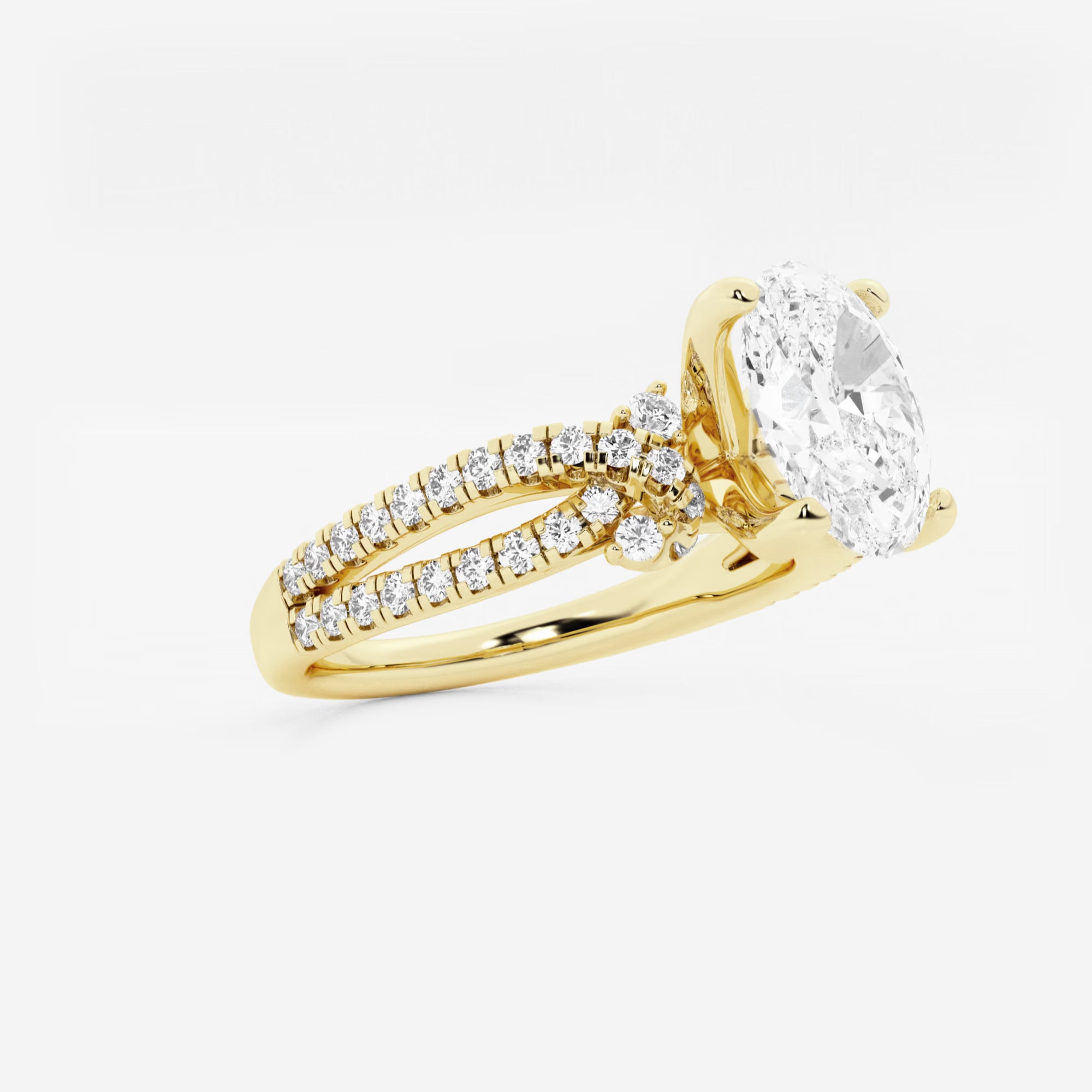Celestia Oval Lab Grown Diamond Petite Bow Engagement Ring