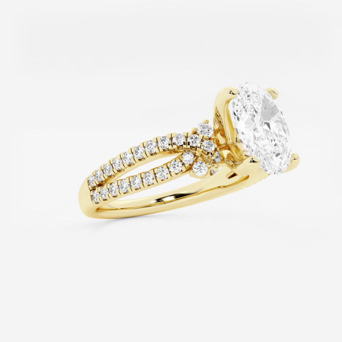 Celestia Oval Lab Grown Diamond Petite Bow Engagement Ring