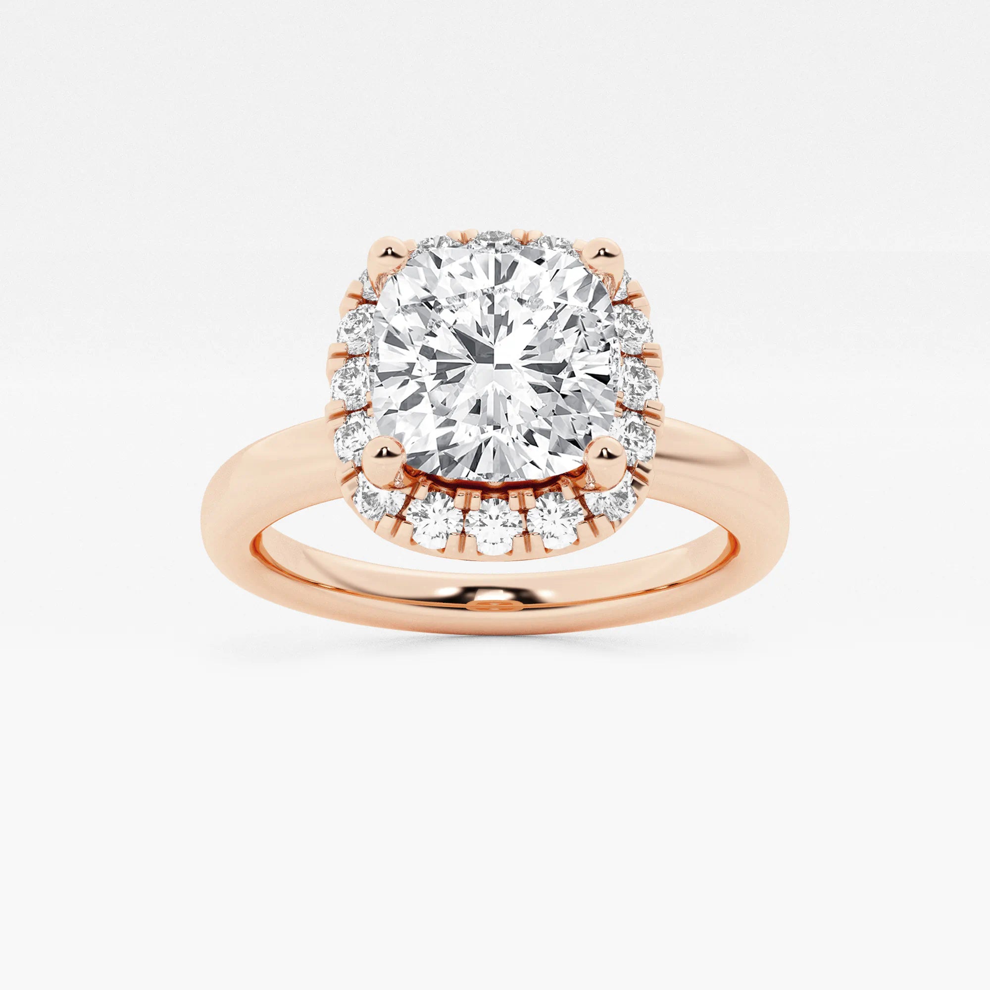 Seraphina Cushion Lab-Grown Diamond Classic Solitaire Halo Engagement Ring