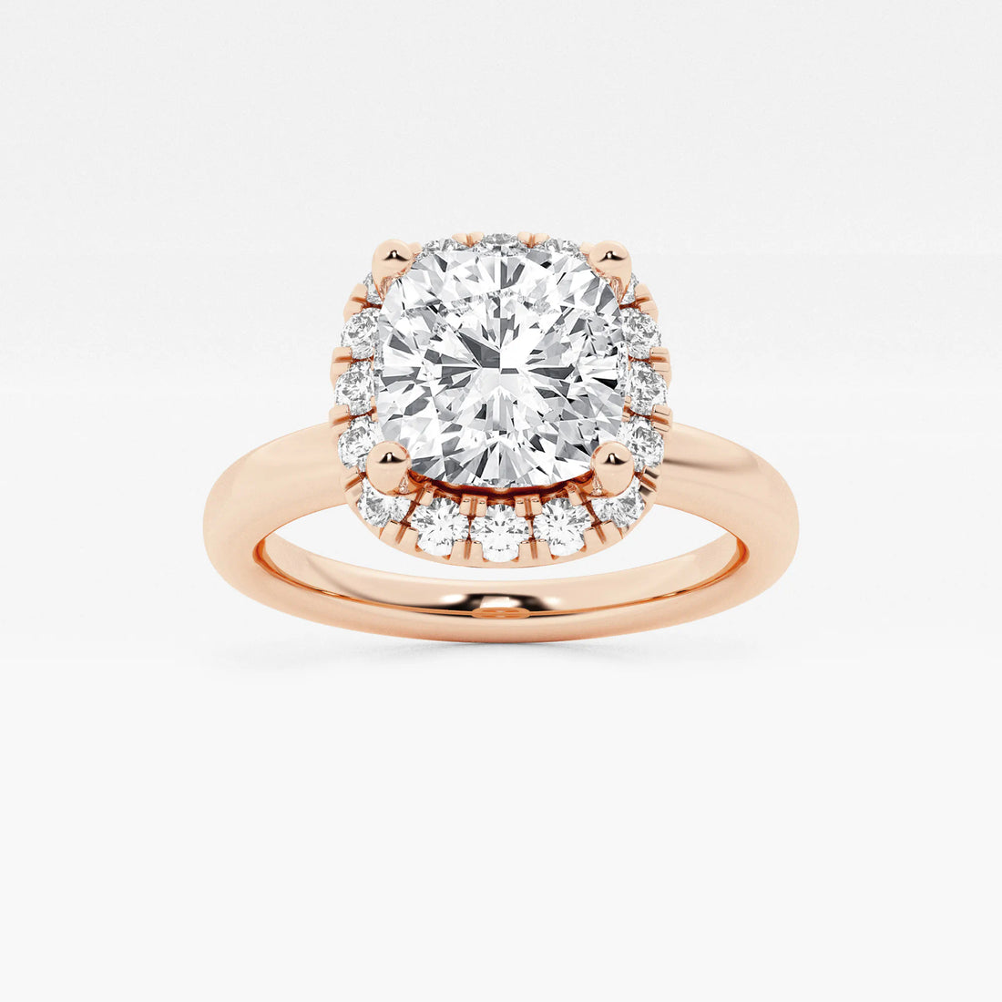 Seraphina Cushion Lab-Grown Diamond Classic Solitaire Halo Engagement Ring