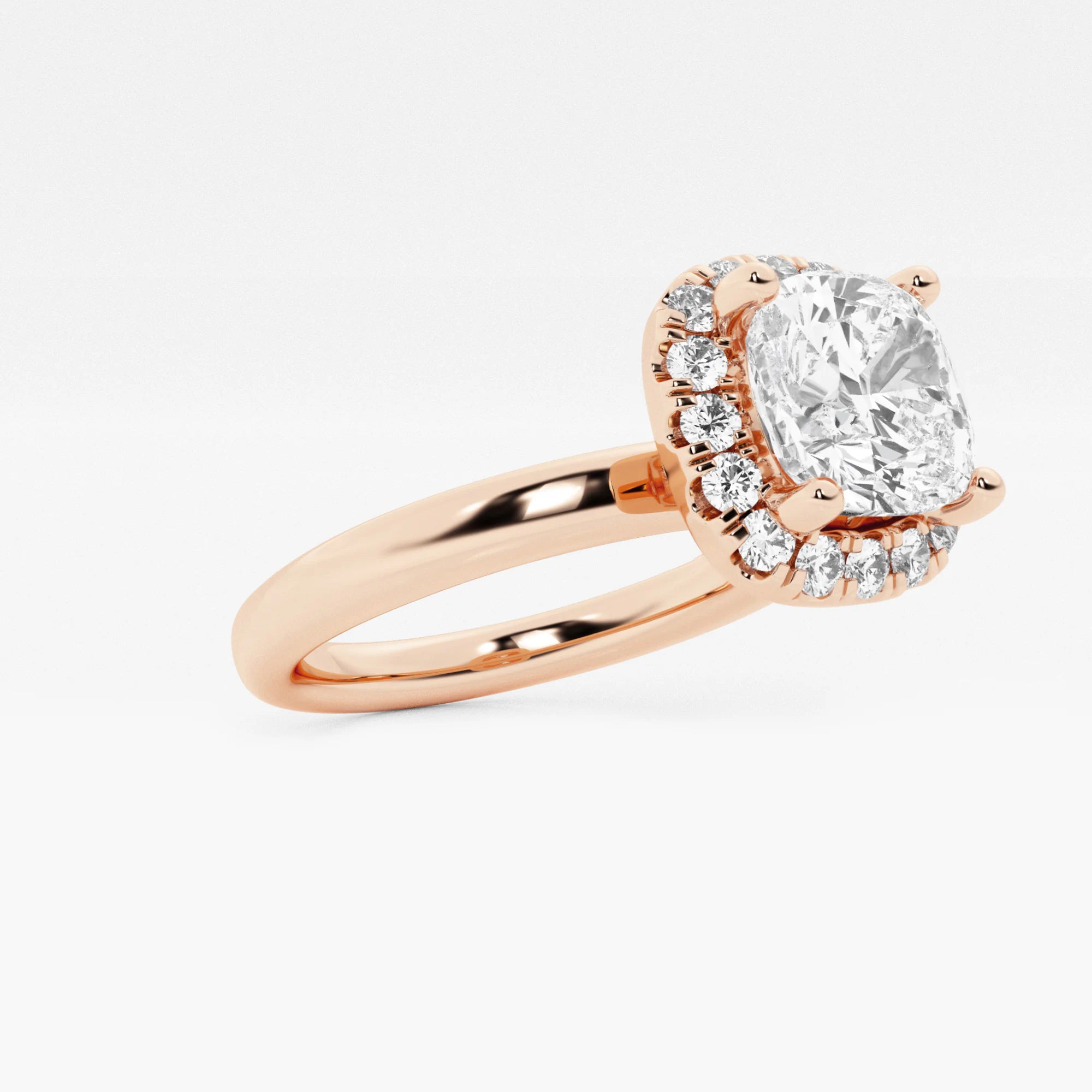 Seraphina Cushion Lab-Grown Diamond Classic Solitaire Halo Engagement Ring