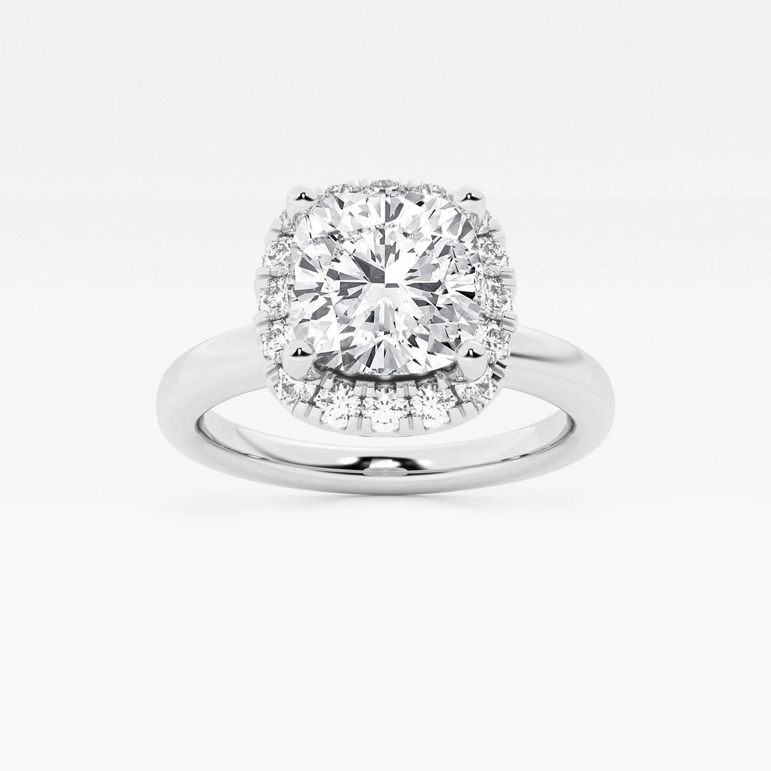 Seraphina Cushion Lab-Grown Diamond Classic Solitaire Halo Engagement Ring