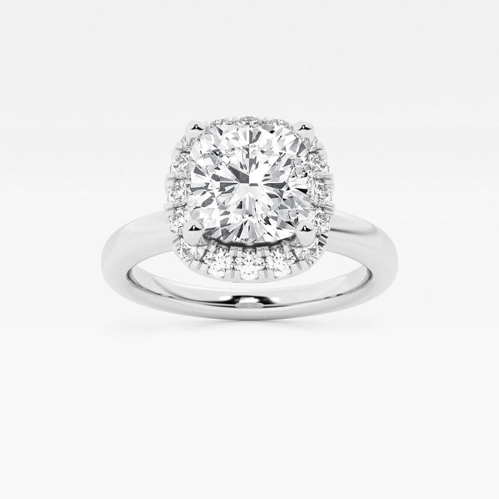 Seraphina Cushion Lab-Grown Diamond Classic Solitaire Halo Engagement Ring