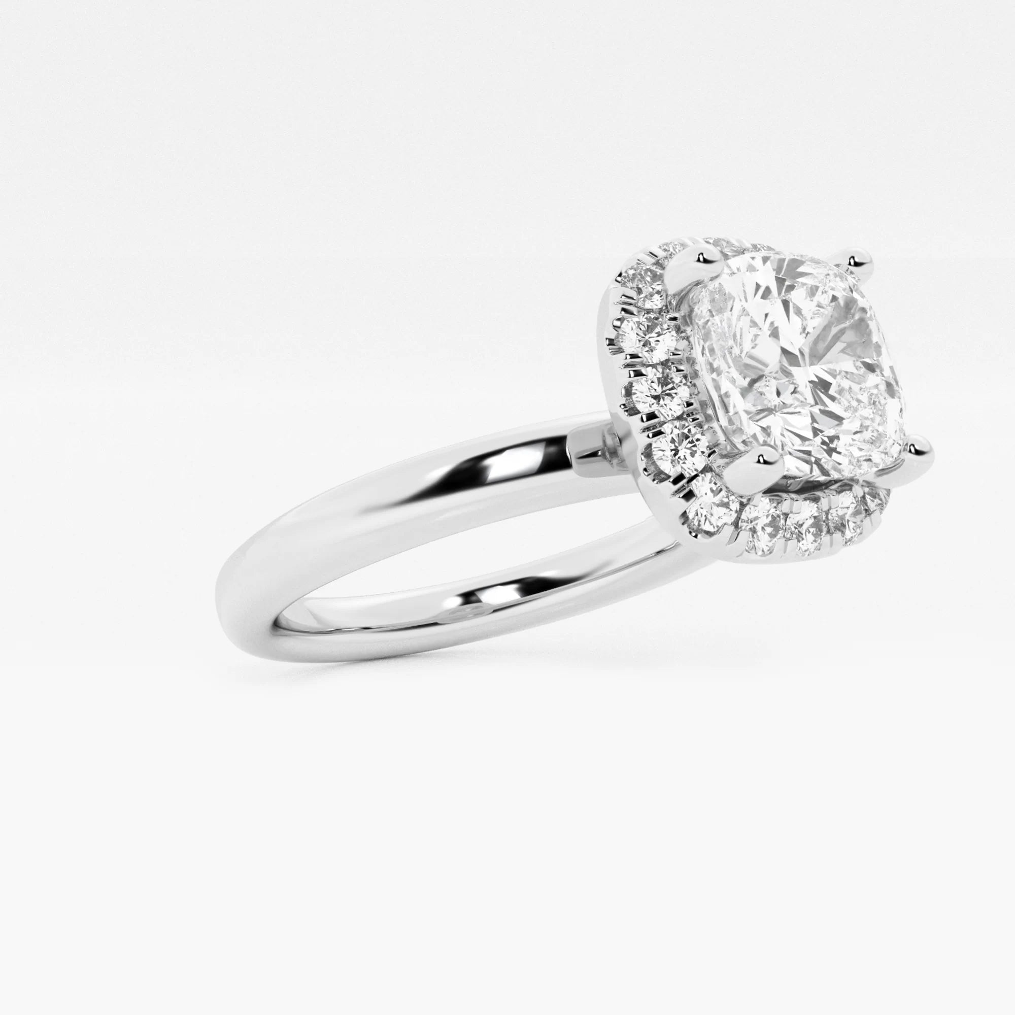 Seraphina Cushion Lab-Grown Diamond Classic Solitaire Halo Engagement Ring
