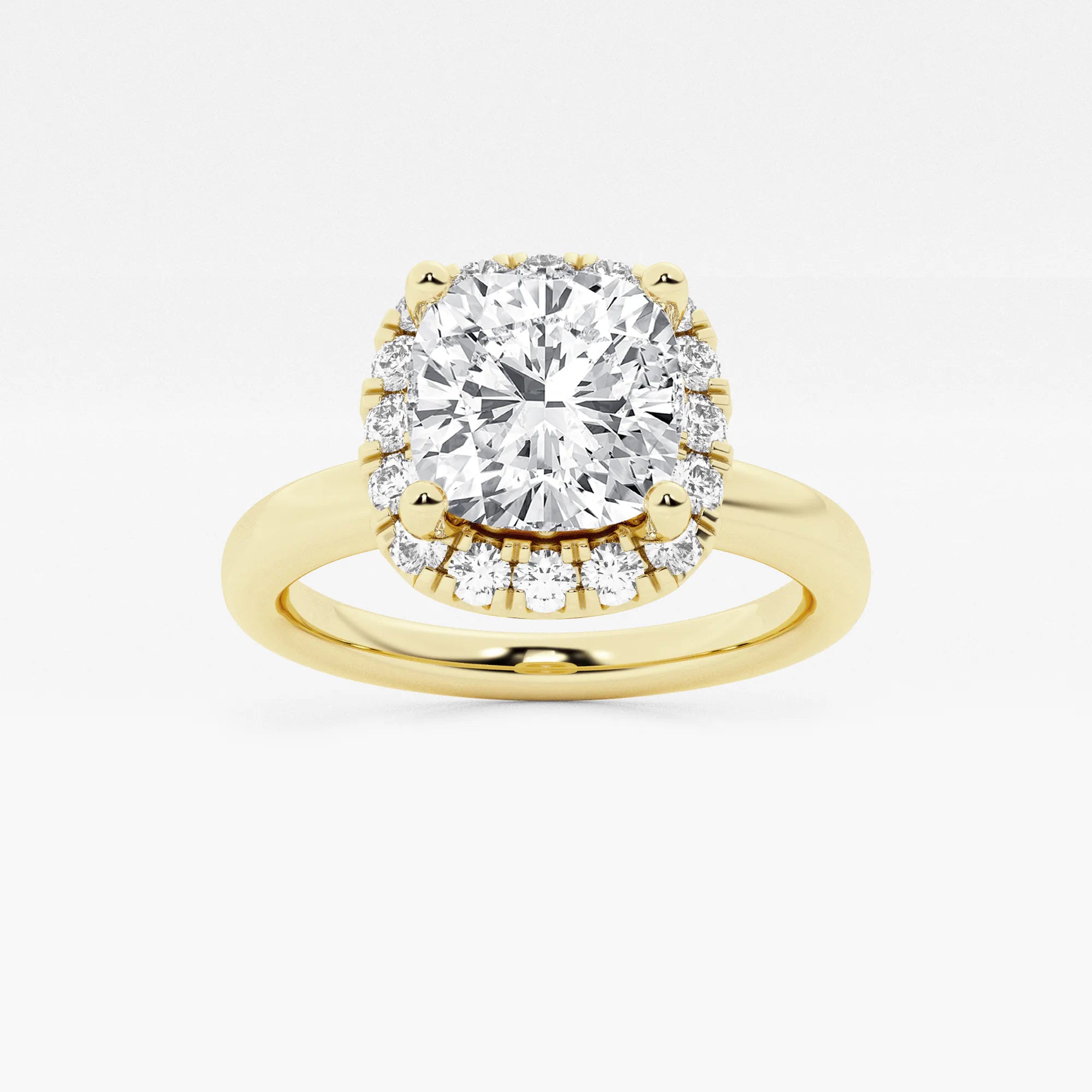 Seraphina Cushion Lab-Grown Diamond Classic Solitaire Halo Engagement Ring