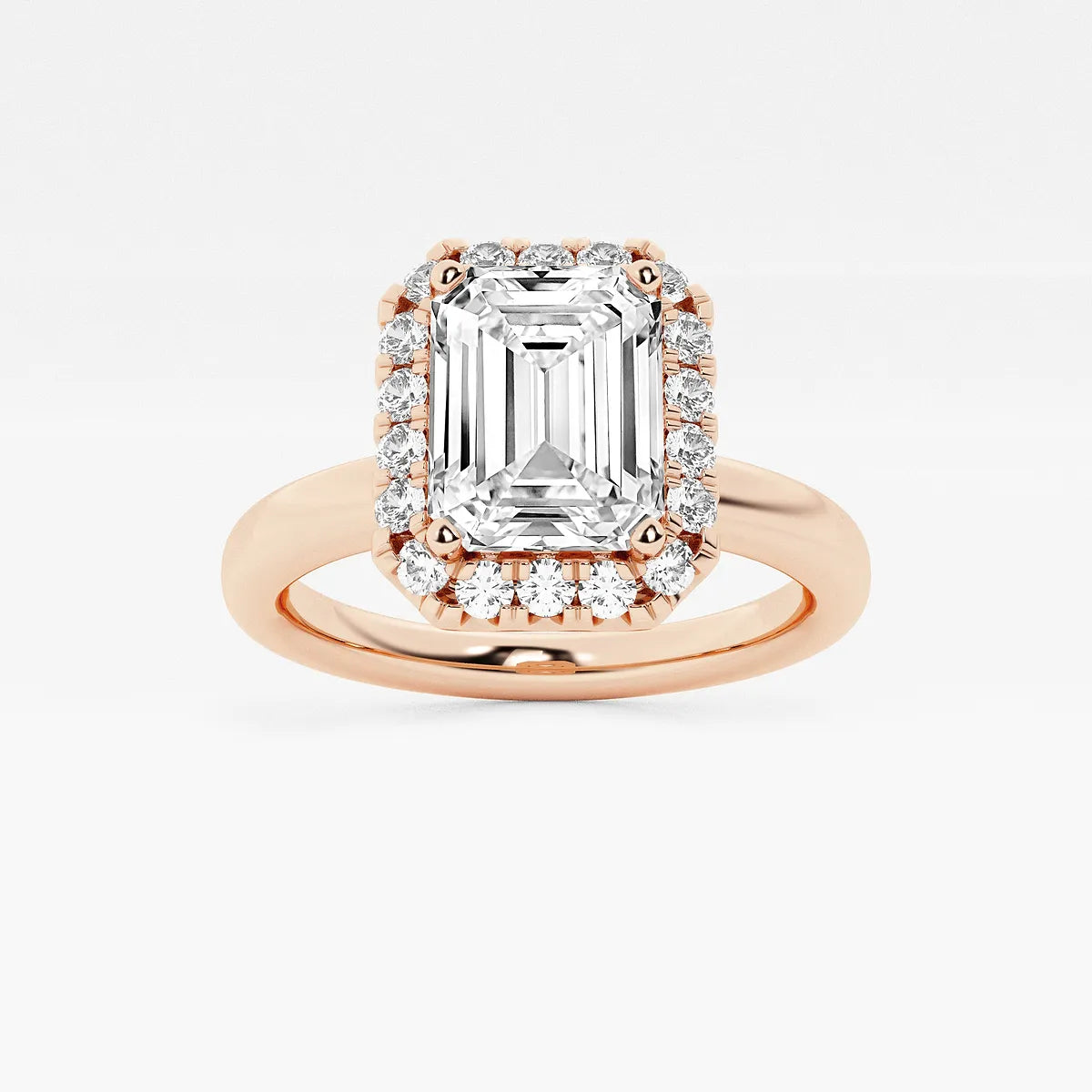 Emerald Cut Halo Engagement Ring