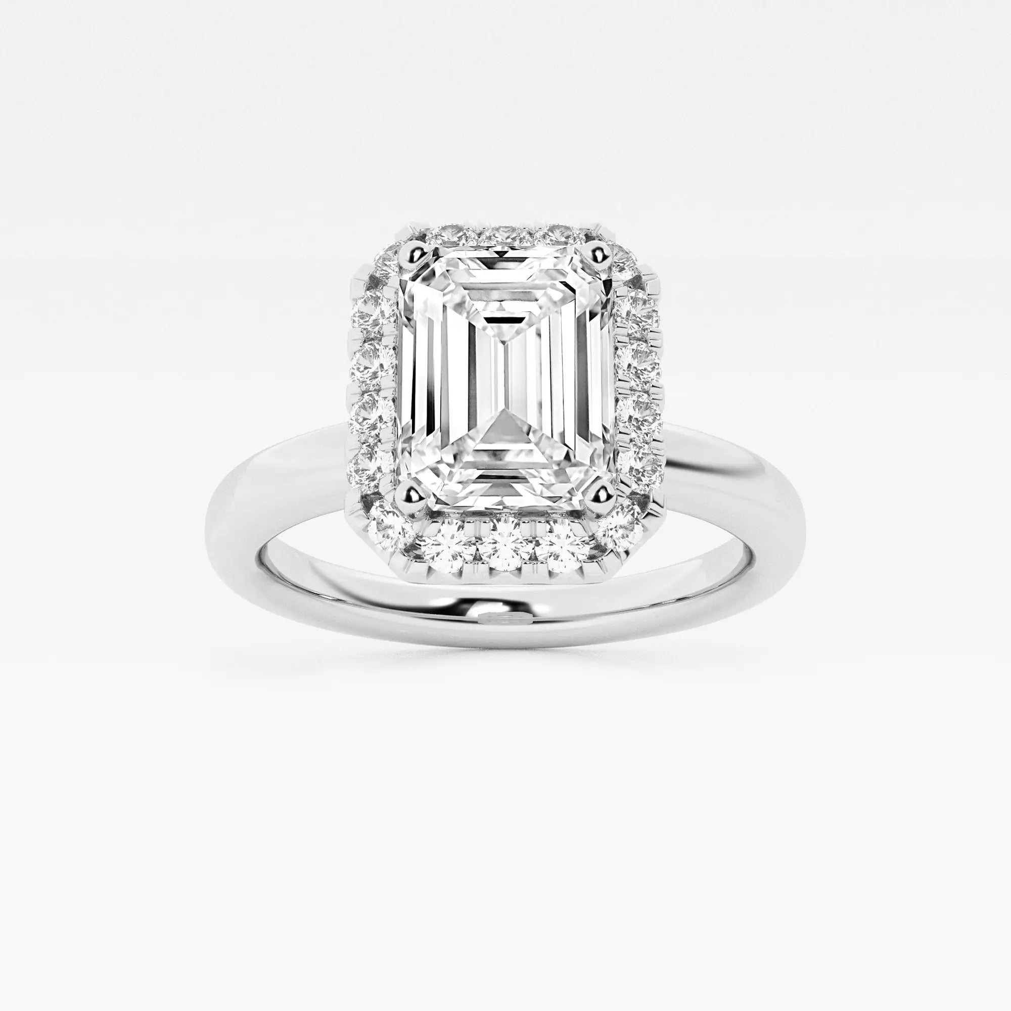 Emerald Cut Halo Engagement Ring