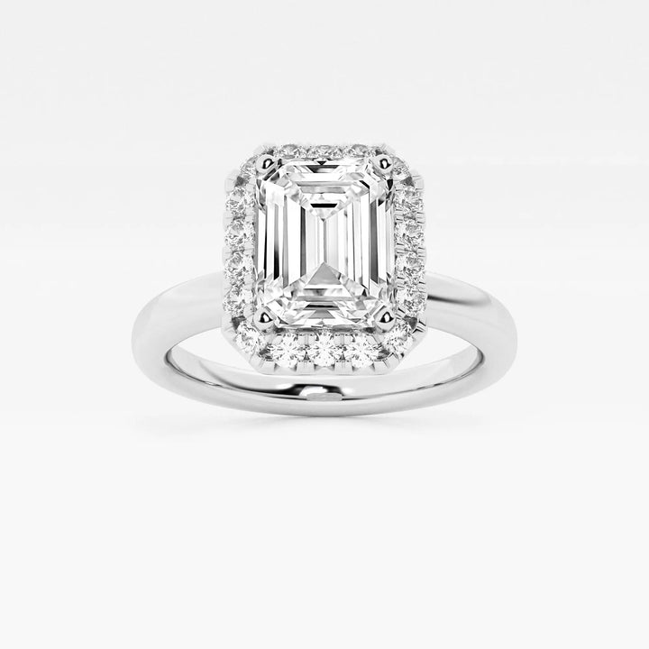 Emerald Cut Halo Engagement Ring