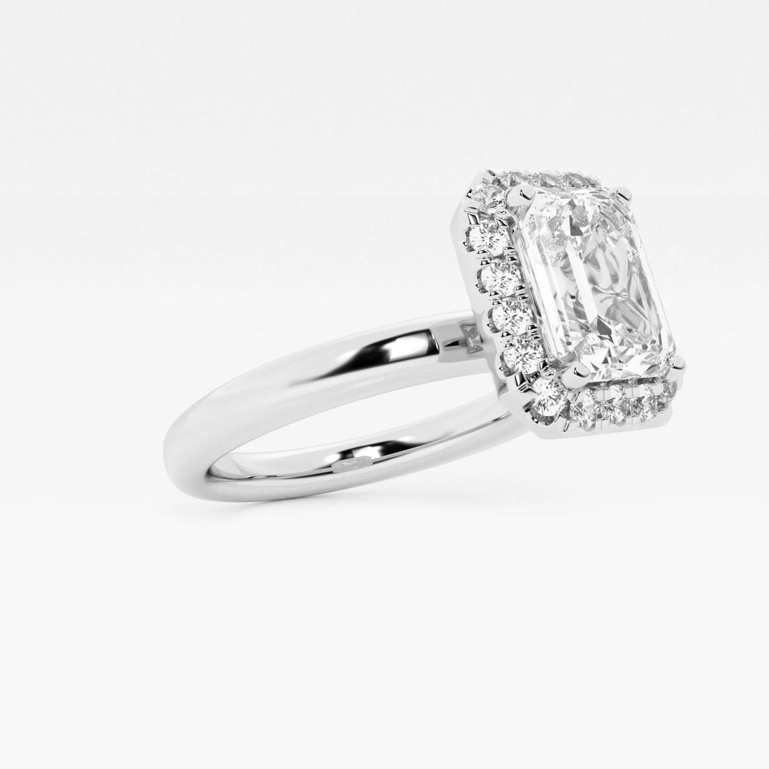 Emerald Cut Halo Engagement Ring
