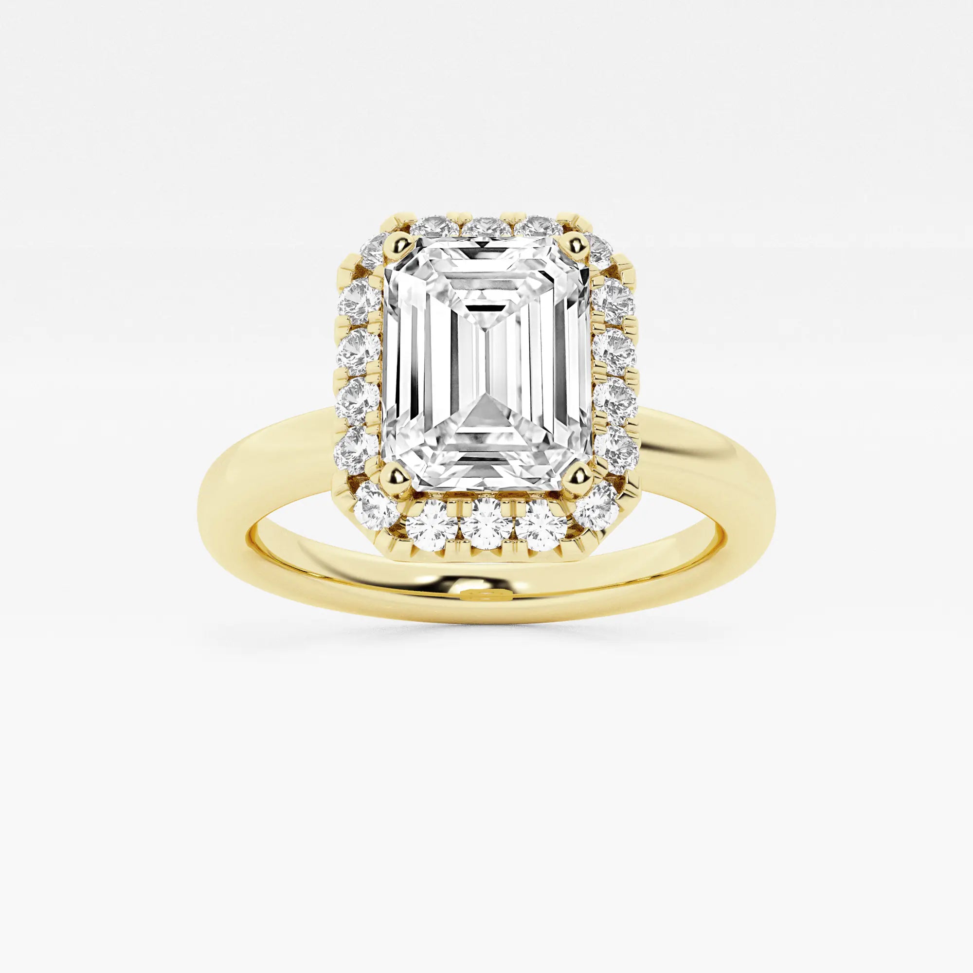 Emerald Cut Halo Engagement Ring