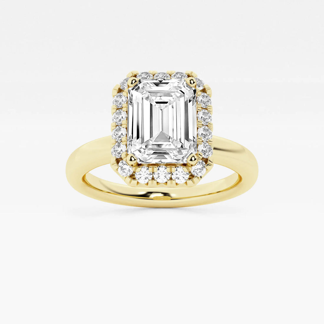 Emerald Cut Halo Engagement Ring
