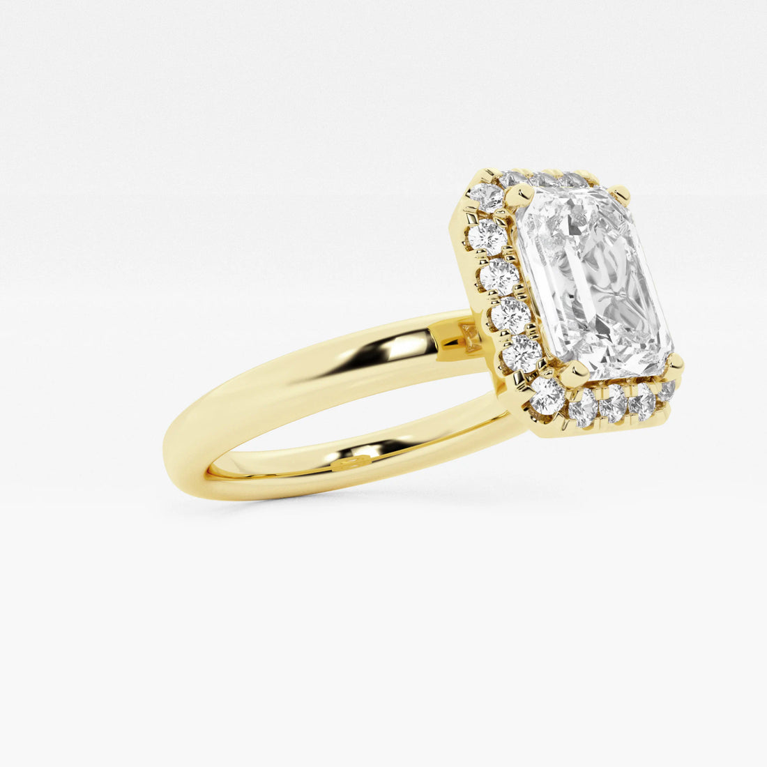 Emerald Cut Halo Engagement Ring