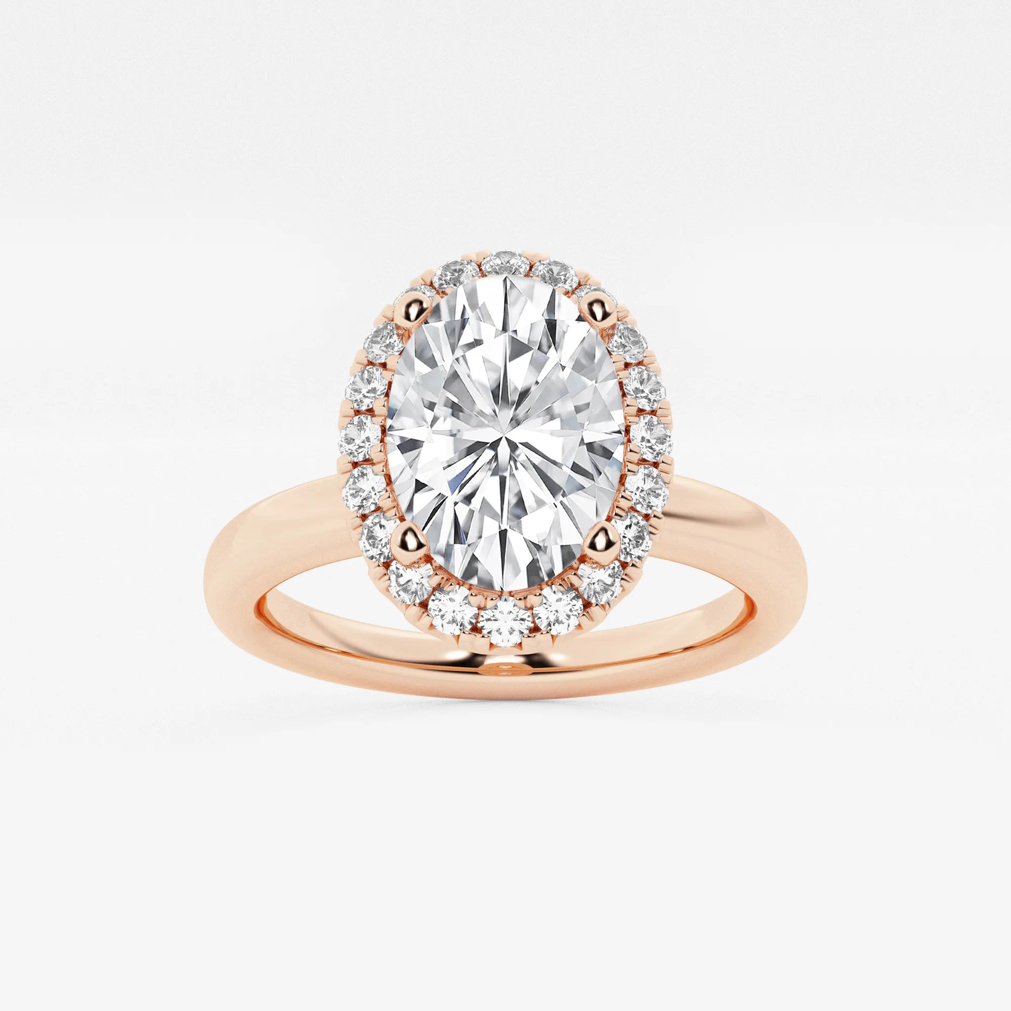 Aurielle Oval Lab Grown Diamond Classic Halo Solitaire Engagement Ring