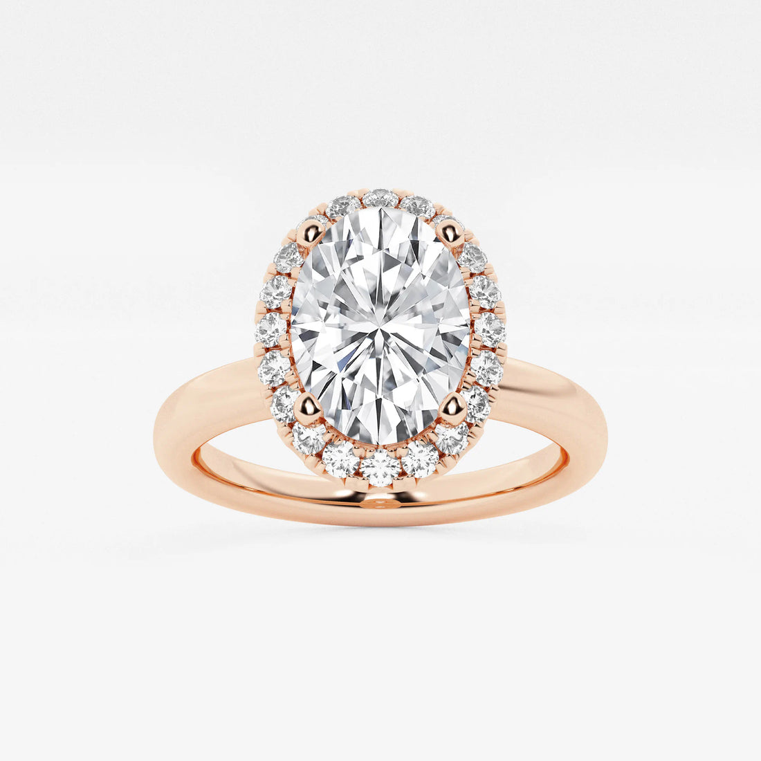 Aurielle Oval Lab Grown Diamond Classic Halo Solitaire Engagement Ring